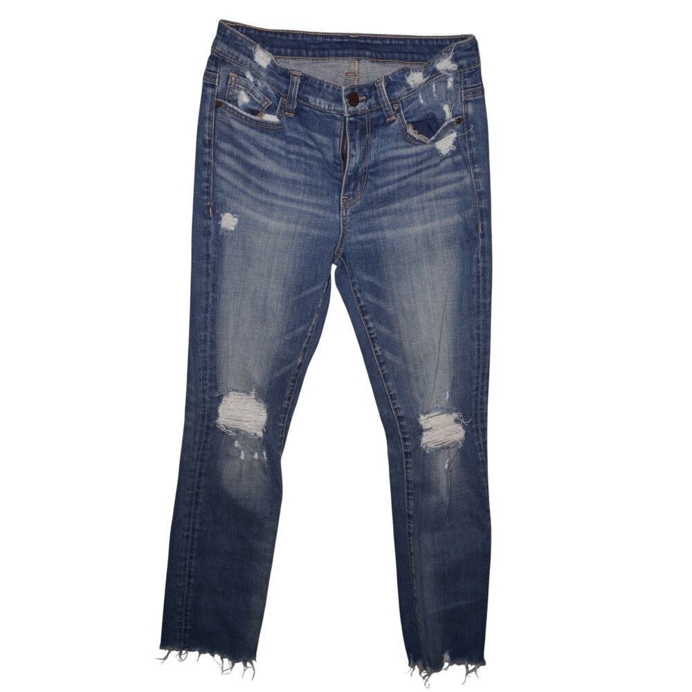 BKE Denim Distressed Raw Hem Jeans Women’s Size ~28 (Measured)